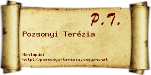 Pozsonyi Terézia névjegykártya
